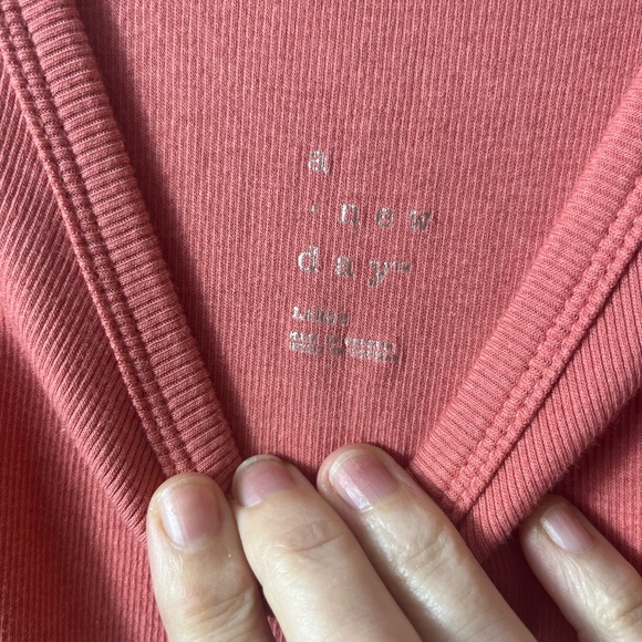 a new day Women's Scoop Neck Bodysuit Bundle Coral and Blue Size Large - Picture 5 of 11